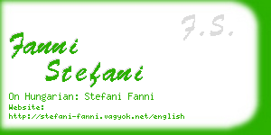 fanni stefani business card